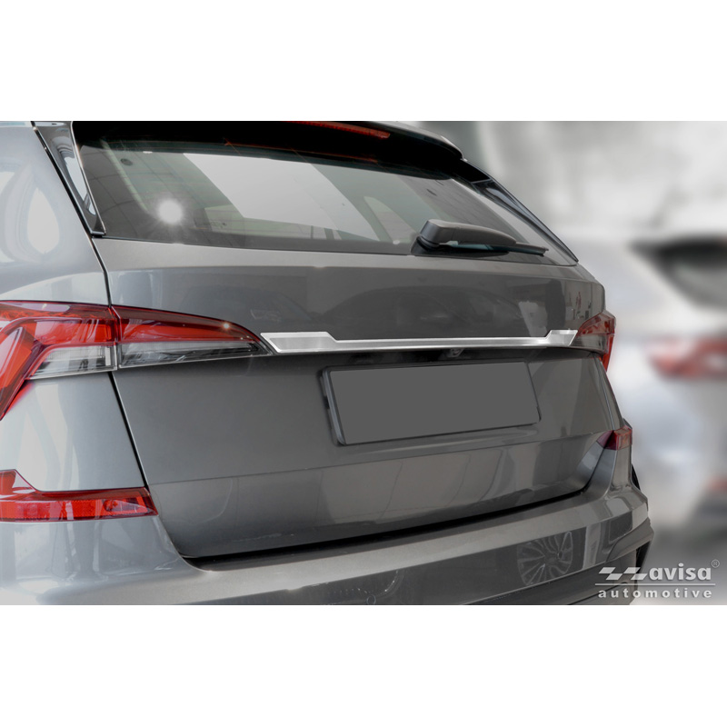 Avisa Revêtement d'habillage du hayon du coffre inox brossé sur mesure pour Skoda Kamiq (NW4) 2019-2024 & Facelift 2024-