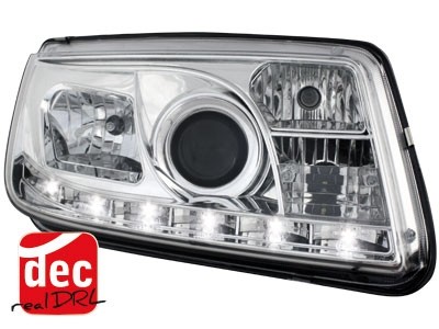 Headlights VW Bora 99-08 Devil Eyes Dlite LED Chrome