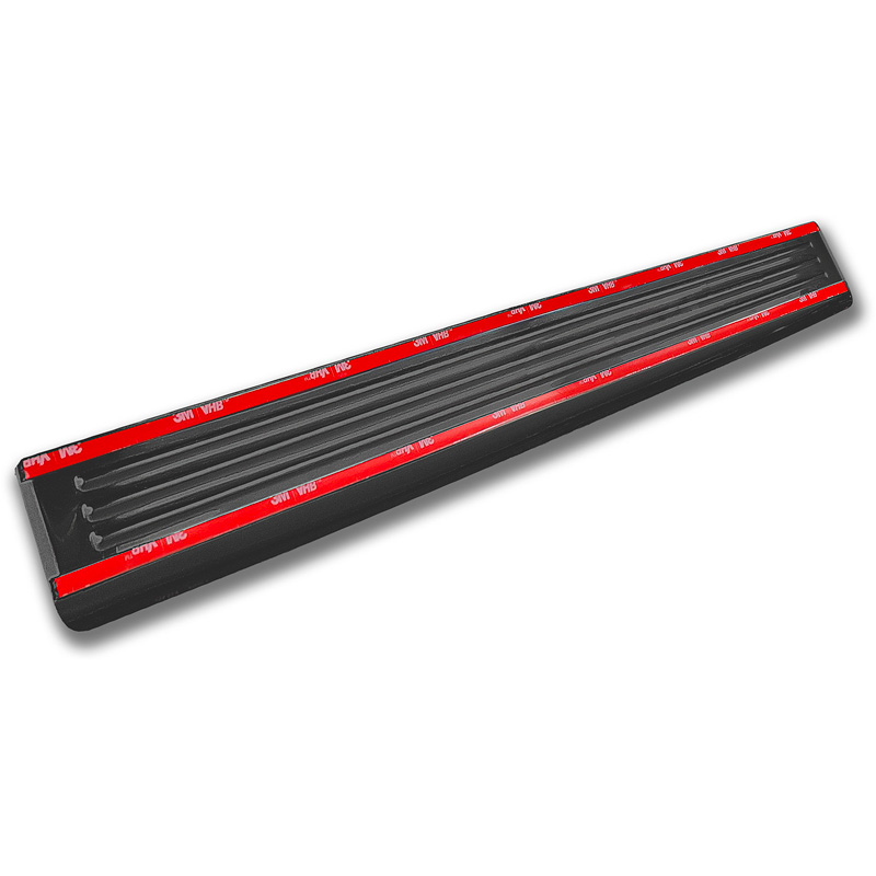 Avisa Seuils de portes inoxydable noir sur mesure pour Opel Frontera (EV) 2024- - 'Lines' - 4-pièces