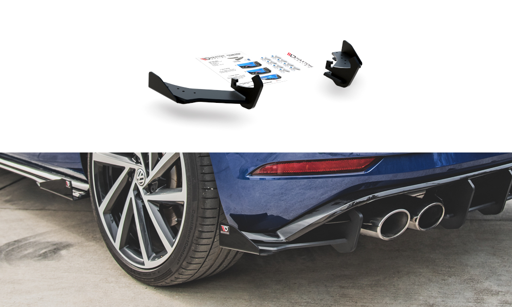 Zijdiffusers met Canards Streep Pro Volkswagen Golf 7 R FL Maxton