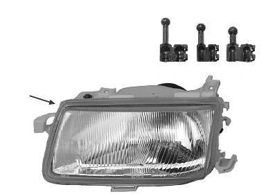 koplamp, H4, rechts,-09/1994 Opel Astra F, 1991 -1998