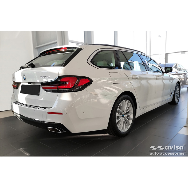 Protection de seuil arrière inox sur mesure pour BMW Série 5 G31 FL Touring 2020-2024 excl. M-Sport 'STRONG EDITION'