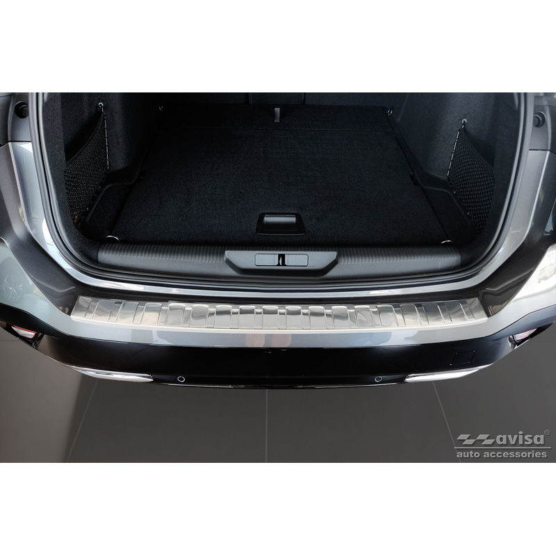 Protection de seuil arrière inox sur mesure pour Peugeot 308 III SW 2021- 'Ribs'