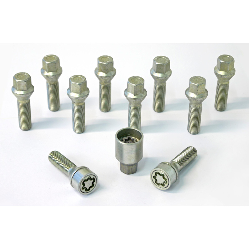 Jeu de Boulons de roue H&R conique M14x1.50 - Longueur 43mm - 10 pièces - antivol de roue inclus
