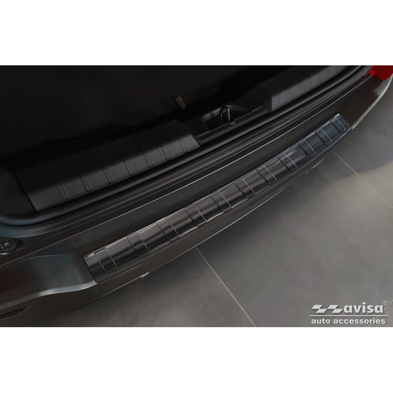 Protection de seuil arrière inox noir sur mesure pour Jeep Avenger + EV 2023- 'Ribs'