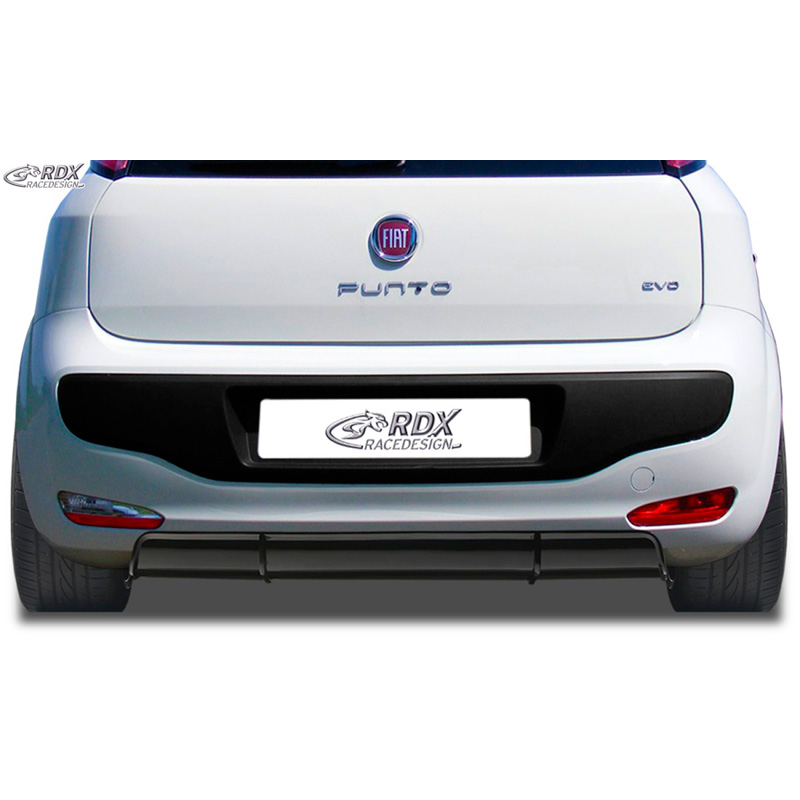 Jupe arrière 'Diffuseur' sur mesure pour Fiat Punto Evo 2009- (ABS noir luisant)
