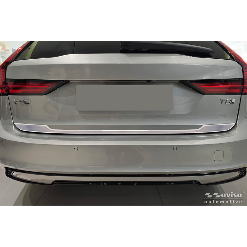 Avisa Revêtement d'habillage du hayon du coffre inox brossé sur mesure pour Volvo V90 II 2016-