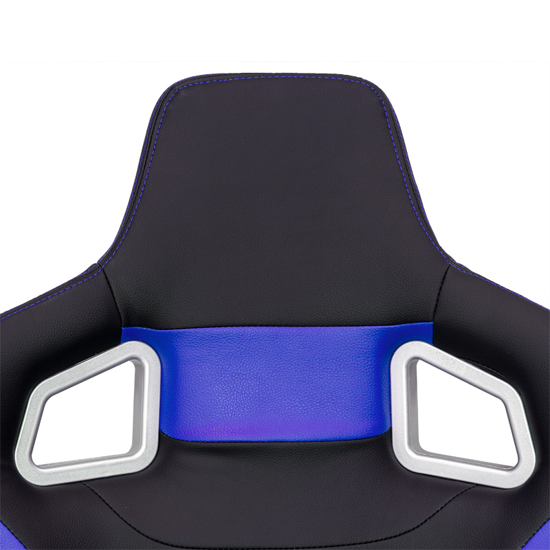Siège baquet 'RS6-II' - Noir-Mattes/Simili Cuir Bleu - Dossier réglable - incl. glissières