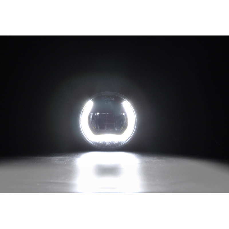Jeu de phares antibrouillard semi-universels à LED + feux diurnes 'U-Shape' - diamètre 90mm - ECE-R19/R87 E-marque d'homologation