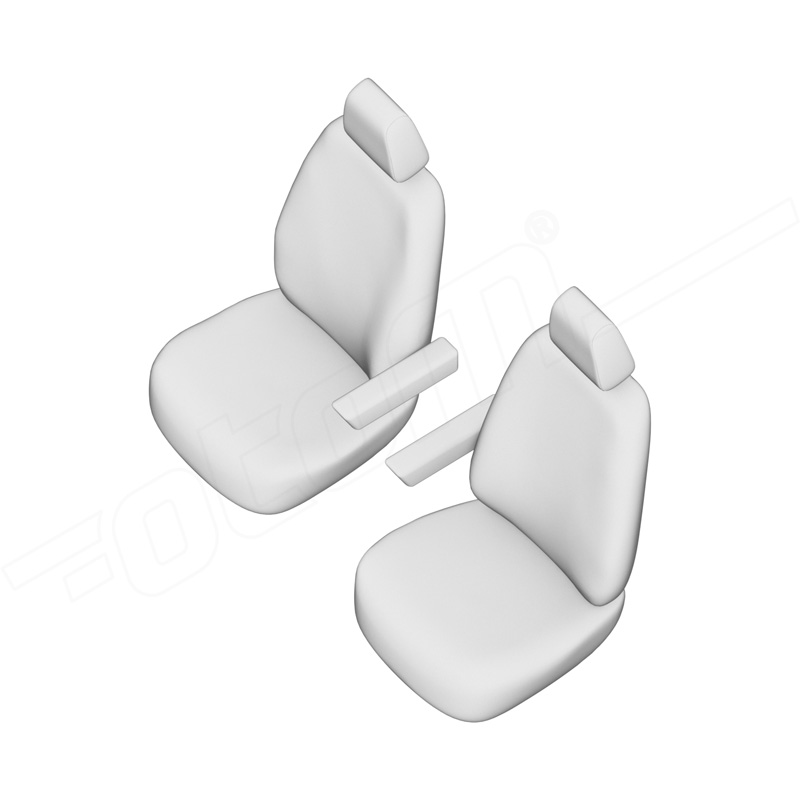 otoM New York Design Housses de siège en cuir artificiel 1+1 sur mesure pour Renault Master IV 2024- (accoudoir sur les deux sièges)