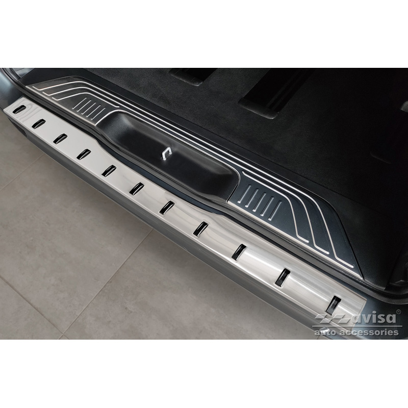 Protection de seuil arrière inox sur mesure pour Mercedes Vito / Classe V 2014-2019 & Facelift 2019- (hayon) 'STRONG EDITION'