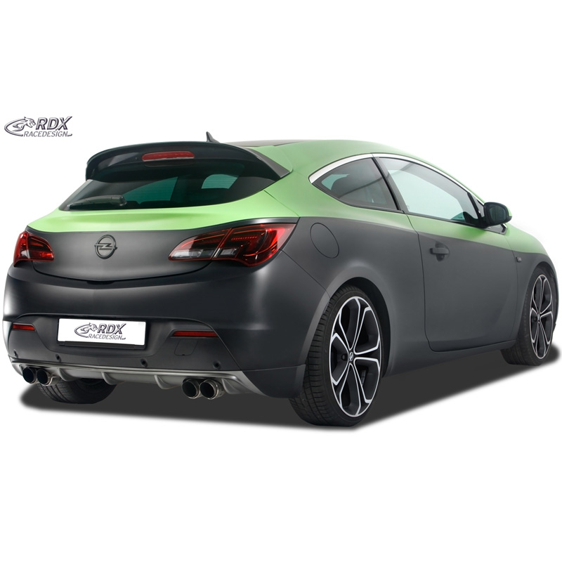 Jupe arrière 'Diffuseur' sur mesure pour Opel Astra J GTC 2009-2015 excl. OPC (pour échappement double) (PUR)