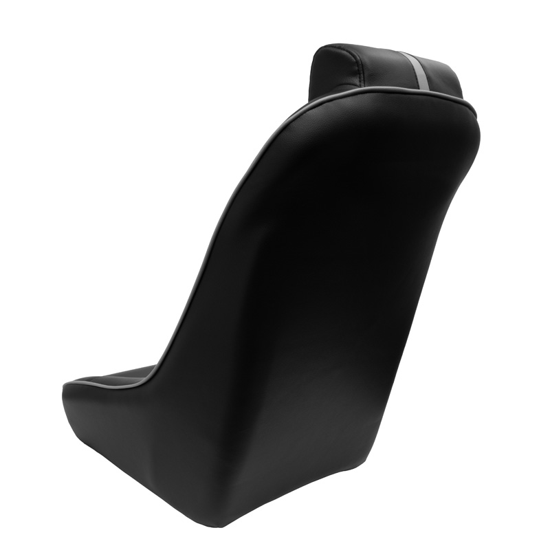 Siège baquet 'Classic RS' - Simili Cuir Noir/Gris - Dossier fixe + Appuie-tête intégré - incl. glissières