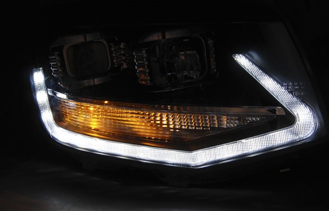 Koplampen passend voor VW T6 Multivan/Transporter Tube DRL Black