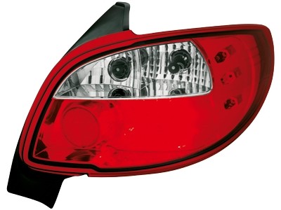 Feux arriere Peugeot 206 LED rouges/blanc