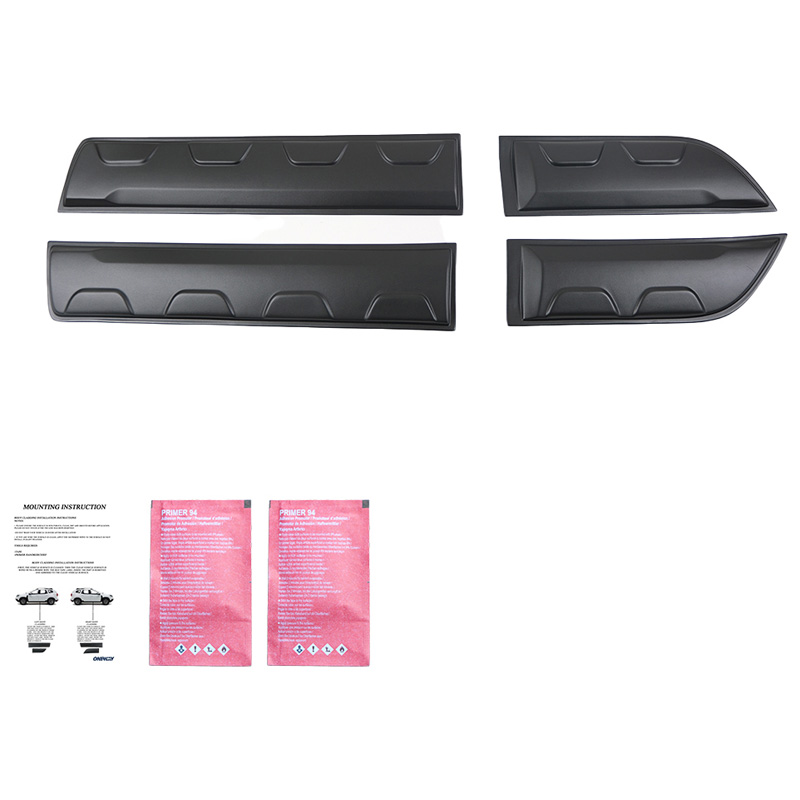 Jeu de baguettes de porte sur mesure pour Dacia Duster II 2018-2024 (Off-Road) (sans marquage Duster) - Noir mat
