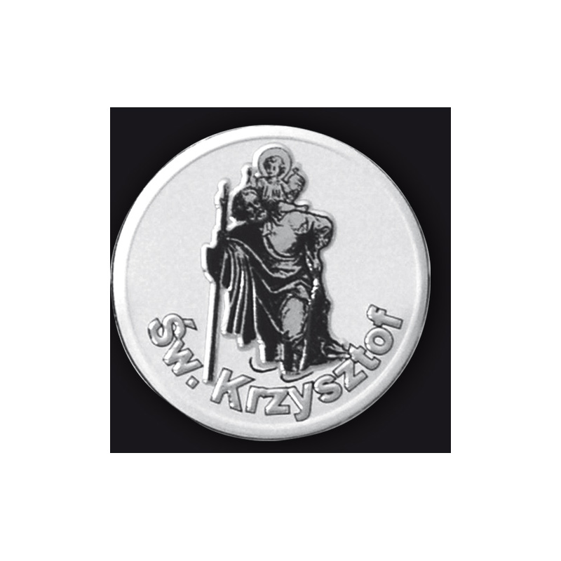 Emblème/Logo d'aluminium - St.Christopher / Šw. Krzysztof (PL) - Ø4,7cm