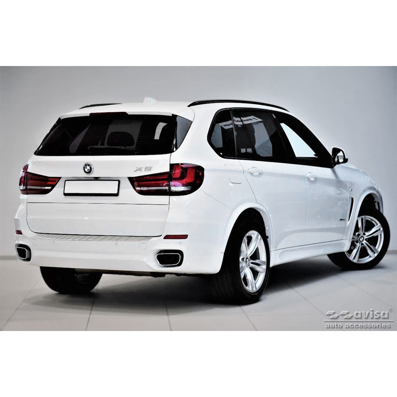 Protection de seuil arrière inox sur mesure pour BMW X5 F15 2013-2018 avec Pacquet-M 'Ribs'