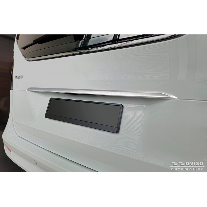Avisa Revêtement d'habillage du hayon du coffre inox brossé sur mesure pour Mercedes Classe V (W447) 2014-2019, Facelift 2019-2024 & Facelift 2024-