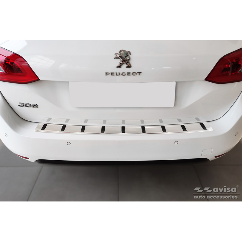Protection de seuil arrière inox sur mesure pour Peugeot 308 SW II 2013-2017 & Facelift 2017-2021 'STRONG EDITION'