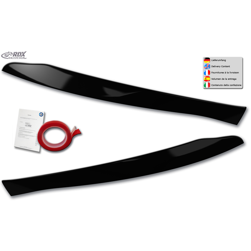 RDX Spoilers de phares sur mesure pour Mercedes GLC (X253) 2015-2022 & GLC Coupé (C253) 2016-2023 (ABS Noir Brillant)