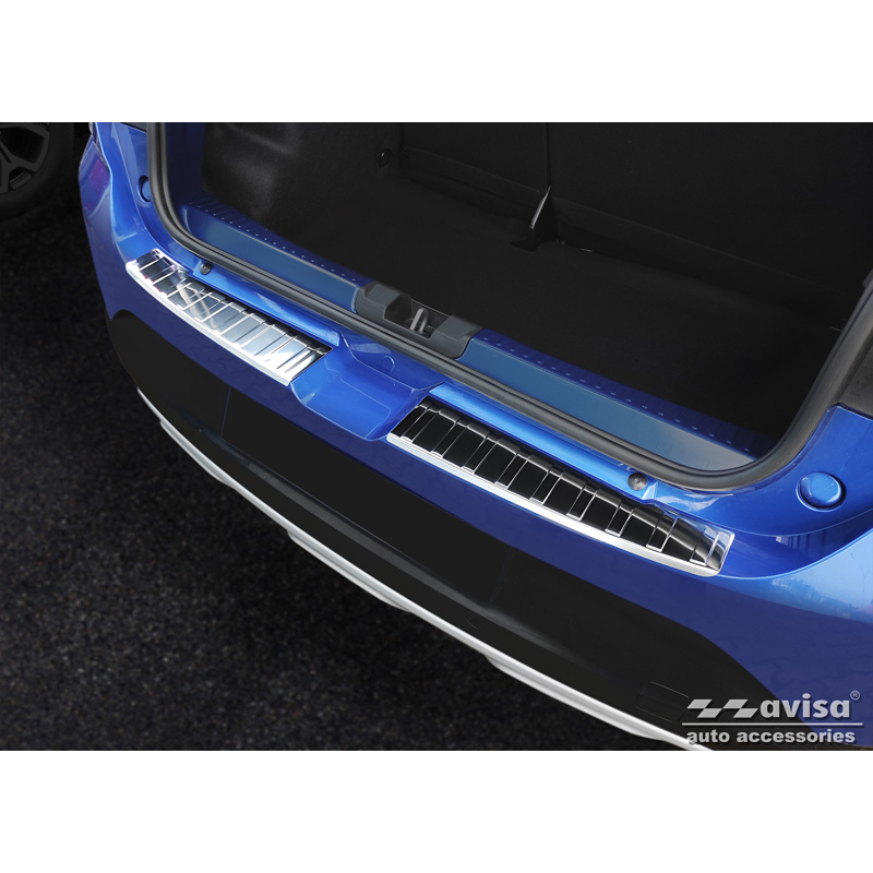 Protection de seuil arrière inox sur mesure pour Dacia Sandero III 2020-2022 & Facelift 2022- 'Ribs' incl Stepway (2-pièces)