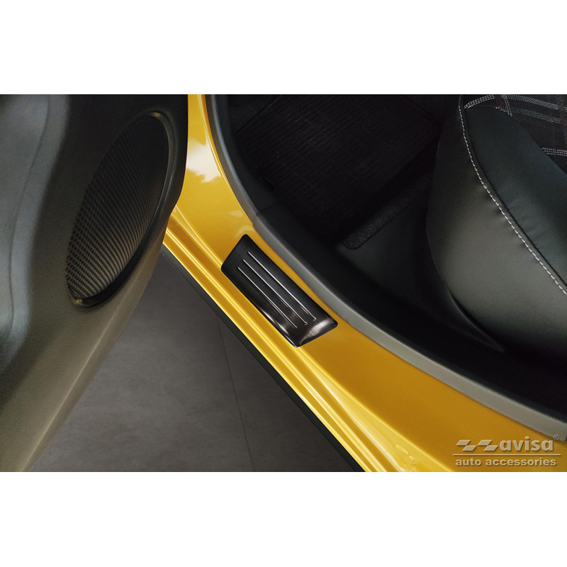 Seuils de portes inoxydable noir sur mesure pour Mitsubishi Space Star Facelift 2020- - 'Special Edition' - 4-pièces