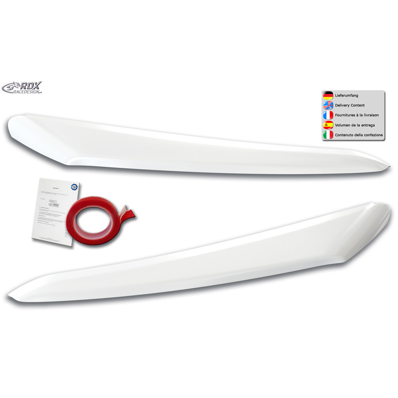 Spoilers de phares sur mesure pour Citroën Jumper & Fiat Ducato & Peugeot Boxer 2014- / Opel Movano 2021- / Toyota Proace Max 2024- (ABS Blanc Brillant)