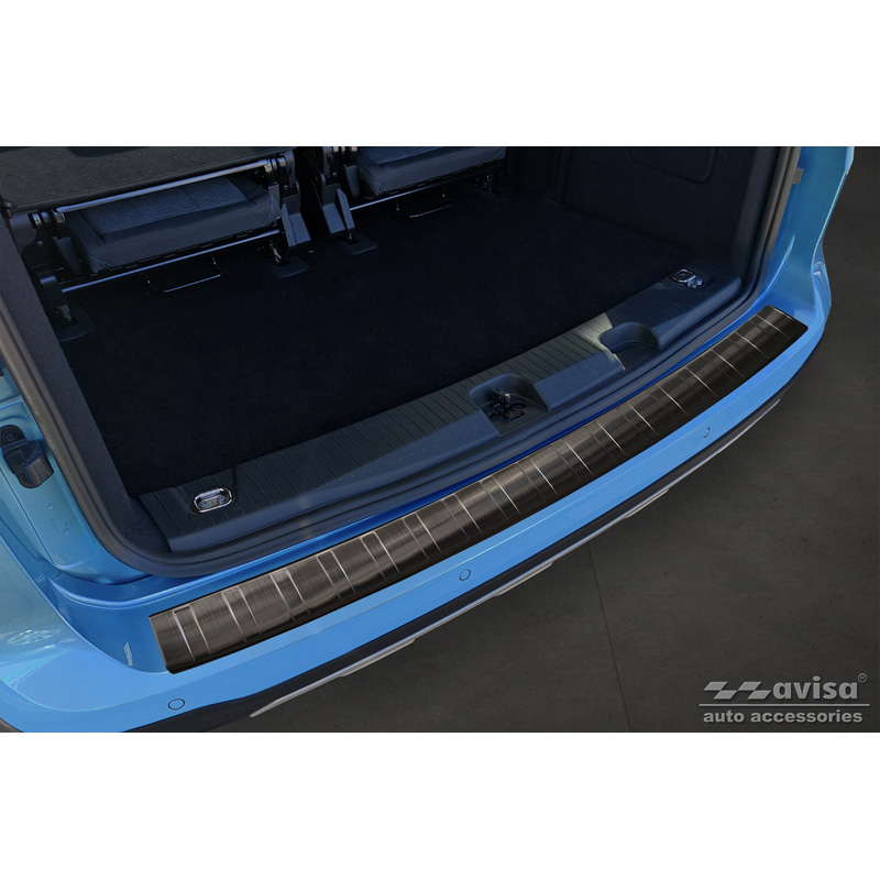 Protection de seuil arrière inox noir sur mesure pour Ford Tourneo Connect III 2022- 'Ribs'
