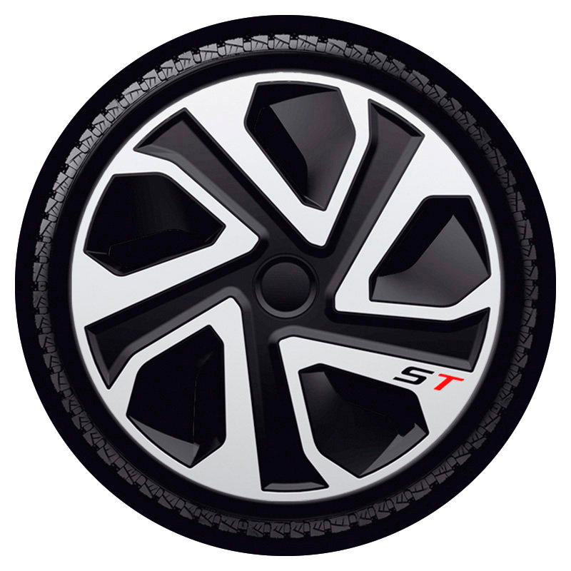 Jeu d'enjoliveurs J-Tec ST 17-inch argent/noir