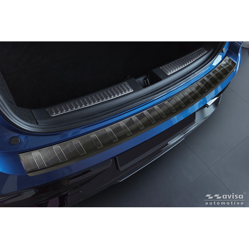 Protection de seuil arrière inox noir sur mesure pour Renault Rafale 2023- 'Ribs'