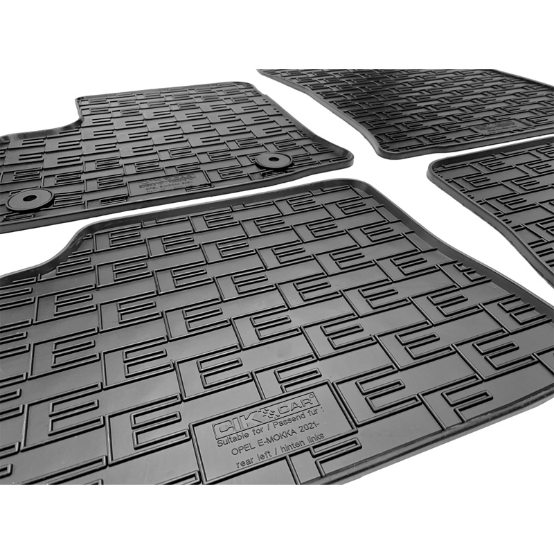 Set tapis de caoutchouc sur mesure pour Opel Mokka-e 2020- (4-pièces + points de fixage)