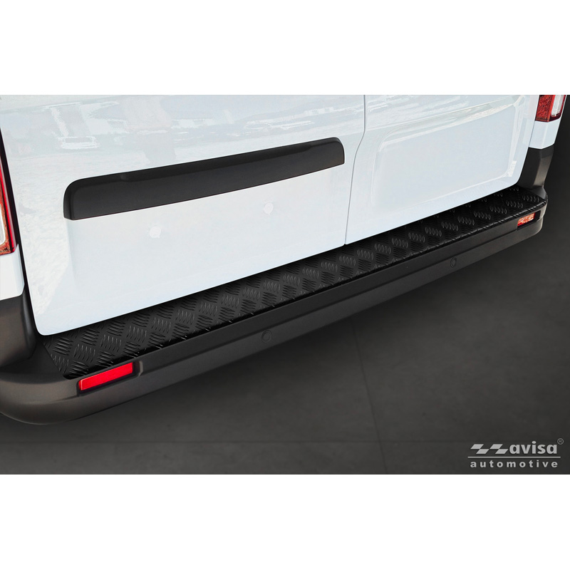 Avisa Protection de seuil arrière en aluminium noir mat sur mesure pour Renault Trafic III / Nissan NV300 2014- / Opel Vivaro 2014-2019 & Fiat Talento 2016-2021 '3mm Riffled Plate'