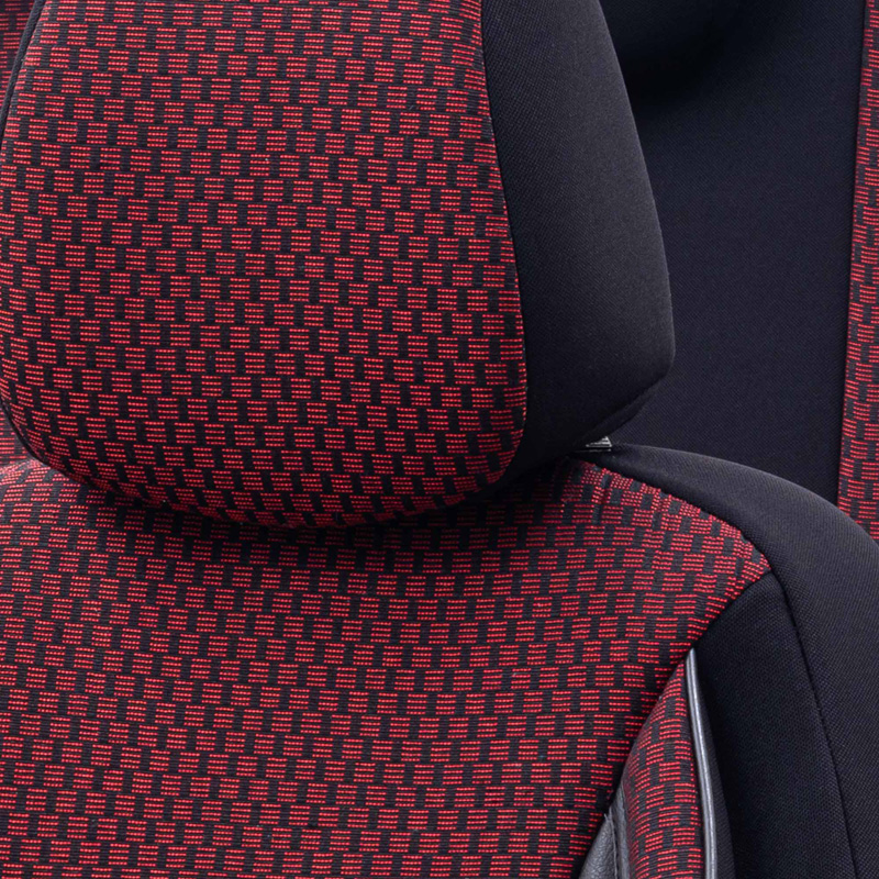Housse de sièges universel en textile 'SelectedFit Sports' Noir/Rouge - 11-pièces - adapté aux Side-Airbags