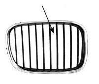 grille, zwart binnenwerk, links, 10/2000-BMW 5 serie E39, 1996-2