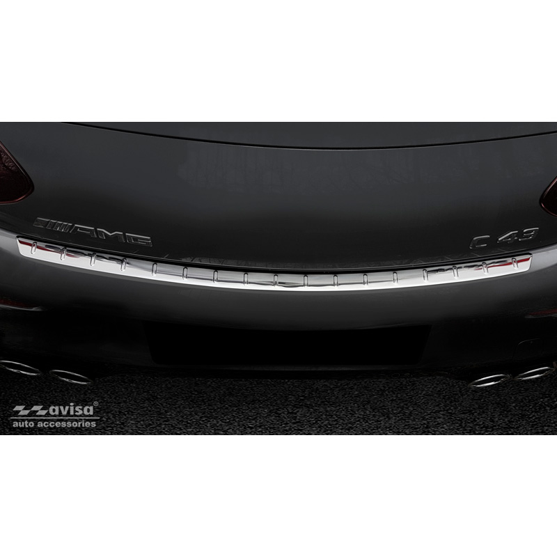 Protection de seuil arrière inox sur mesure pour Mercedes Classe C C205 Coupe AMG 2015-2021 'Ribs'
