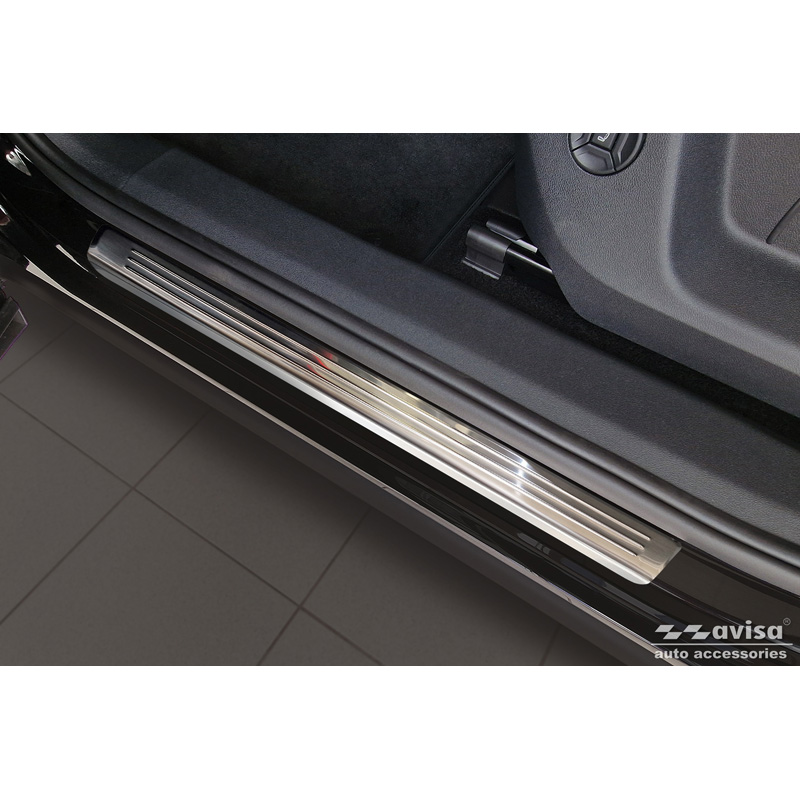 Seuils de portes inoxydable sur mesure pour Volkswagen Tiguan III (CT1) 2024- 'Lines' - 4-pièces