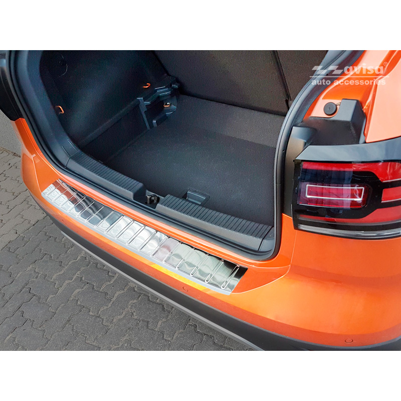 Protection de seuil arrière inox sur mesure pour Volkswagen T-Cross 2019-2024 & FL 2024- 'Ribs'