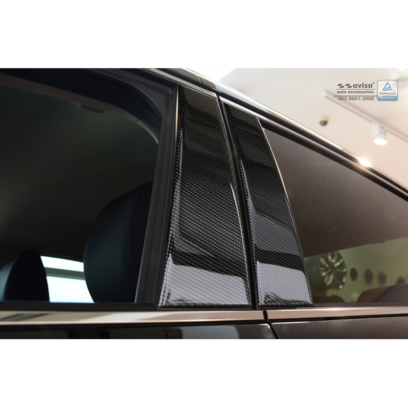 Couvertures de piliers-B sur mesure pour Mazda 6 Sedan/Wagon 2013- Noir Carbone