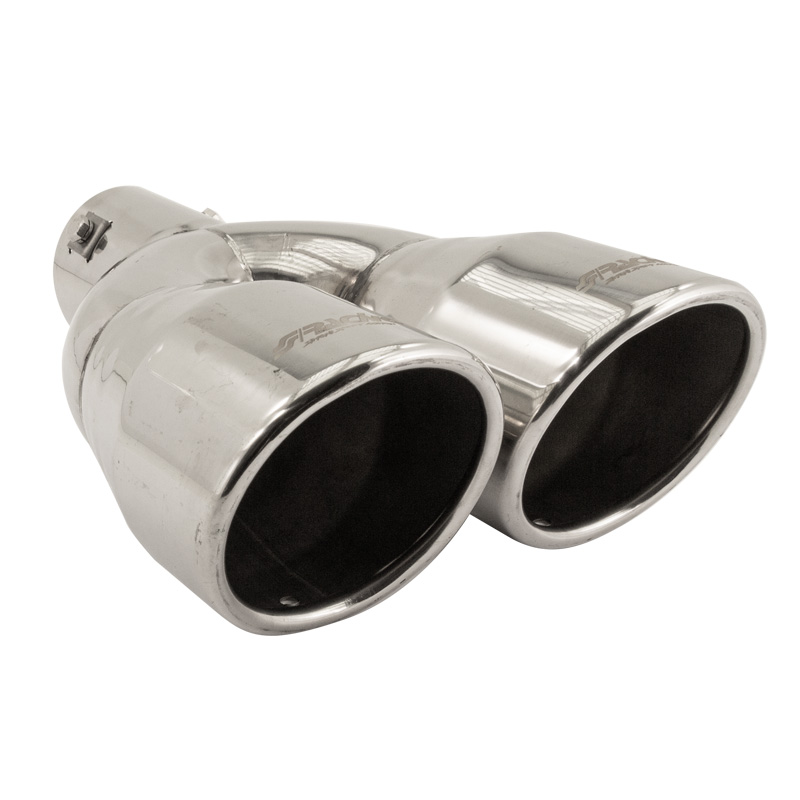 Simoni Racing Embout d'Échappement Rond Double Inox - Ø90xL242mm - Montage ->62mm