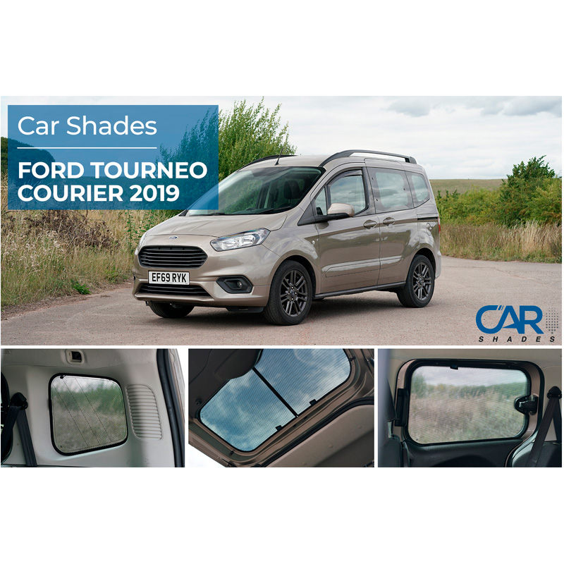 Set de Car Shades sur mesure pour Ford Tourneo Courier 2014-2023 (avec vitres entrebaillantes) (6-pièces)