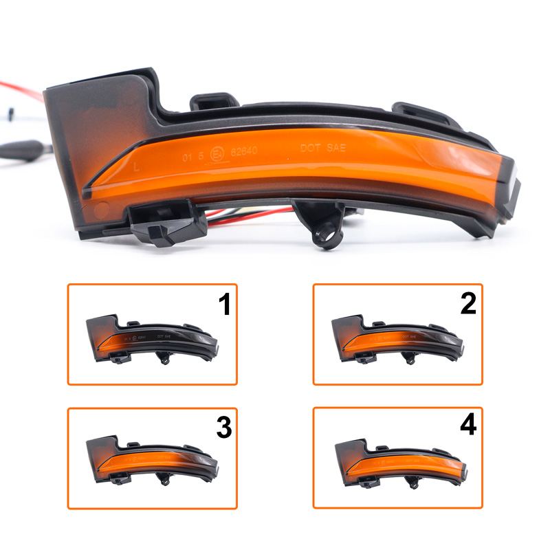Set de Clignotants de Rétroviseurs LED sur mesure pour Skoda Octavia III 2013-2020 & Volkswagen T-Roc 2017-2020 / T-Cross 2019- - Fumée - incl. Feux Dynamiques