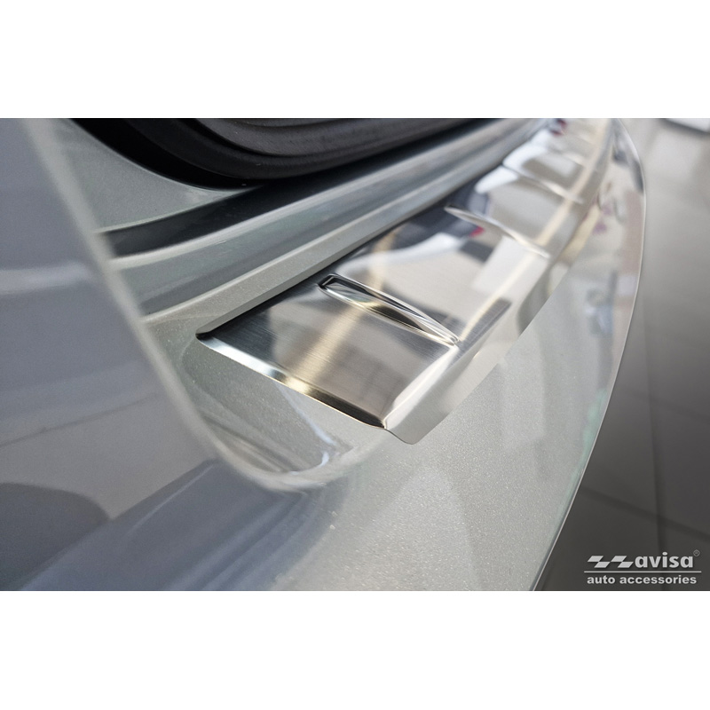 Protection de seuil arrière inox sur mesure pour Skoda Kamiq Facelift 2024- 'Ribs'