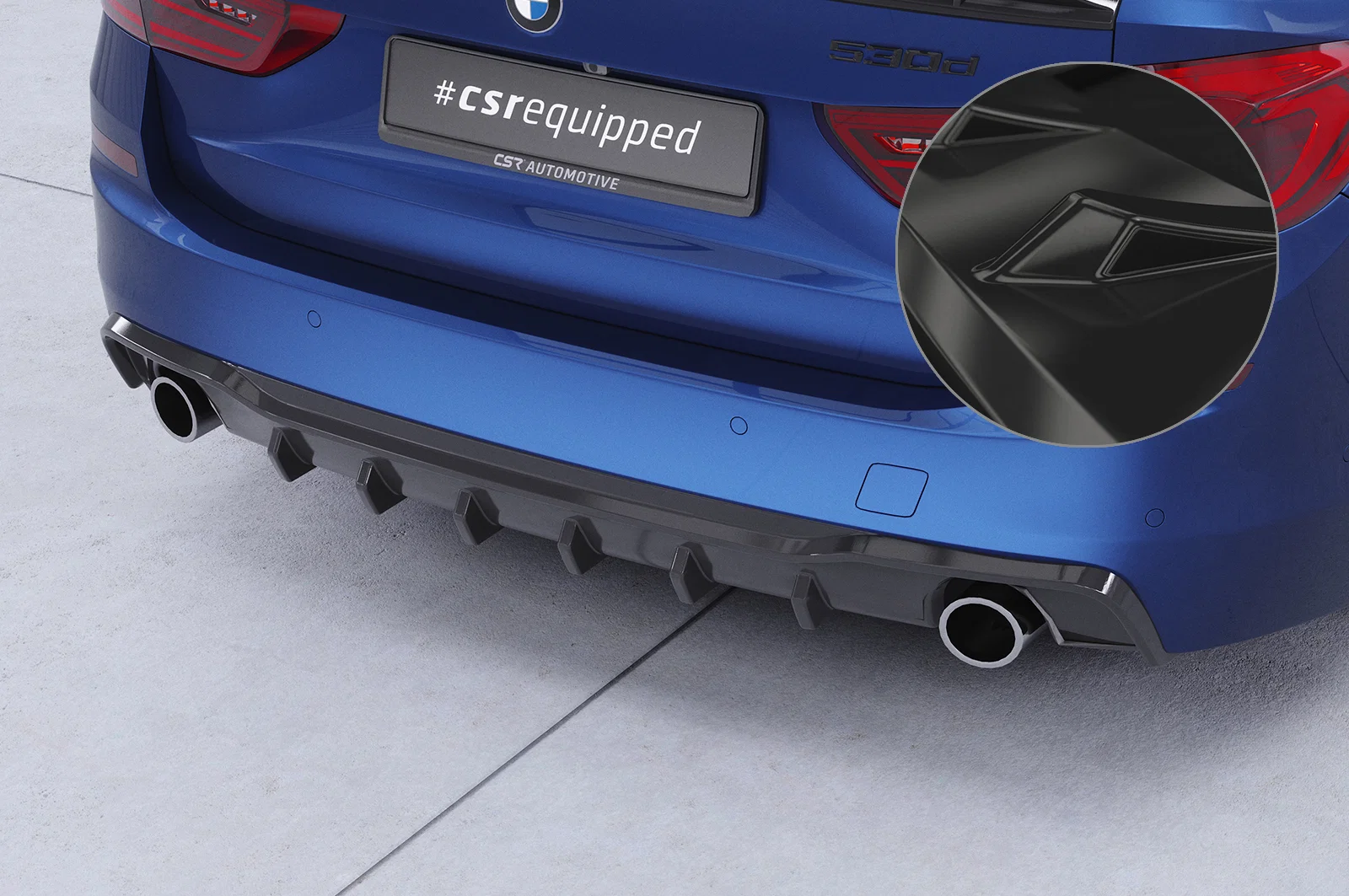 Diffuser passend voor BMW 5er G31 Glans Zwart – vanaf 2017
