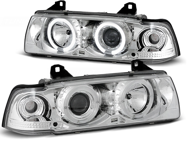 Phares BMW E36 coupe Angel Eyes chrome