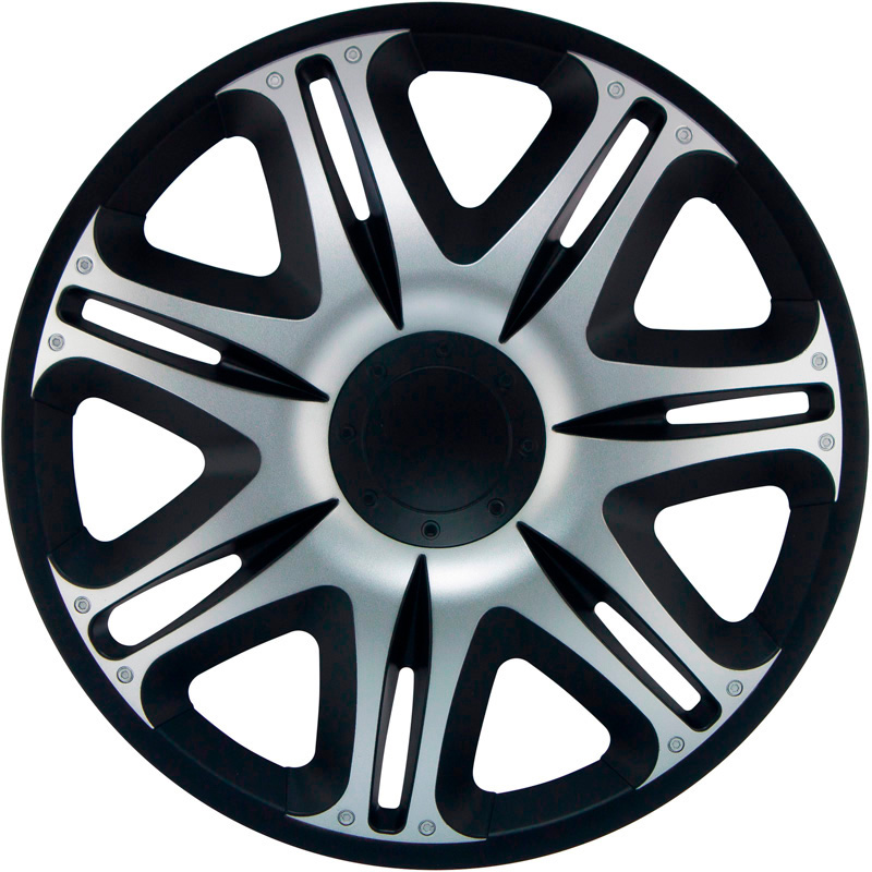 Jeu d'enjoliveurs J-Tec Nascar 15-inch argent/noir