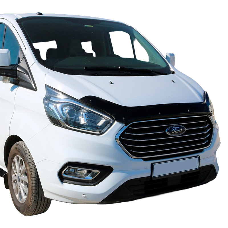 Protection du capot sur mesure pour Ford Transit Custom MK1 Facelift 2018-2023 - Noir brillant