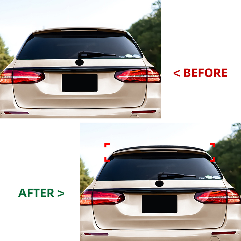 Becquet de toit (Spoiler Cap) sur mesure pour Mercedes Classe-E W213 Kombi 2016-2023 (ABS Noir Luisant)