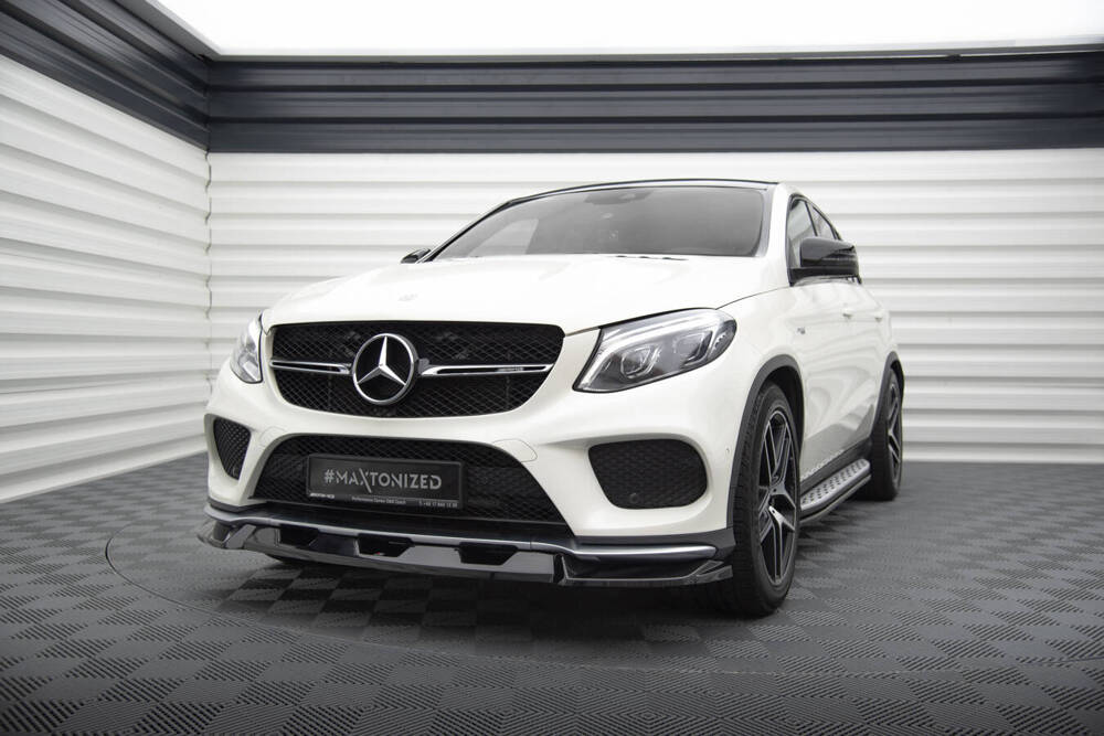 Voorspoiler V.1 Mercedes GLE Coupe AMG Pakket C292 Maxton Glans Zwart