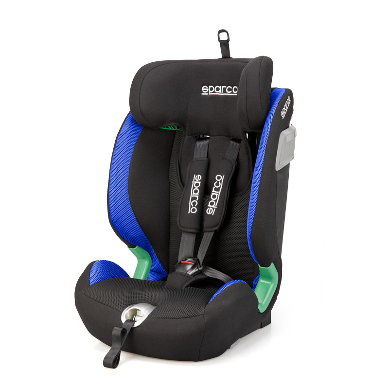Sparco Siège enfant SK5000I (Isofix) Noir/Bleu i-Size 76-150cm (ECE-R129/03)